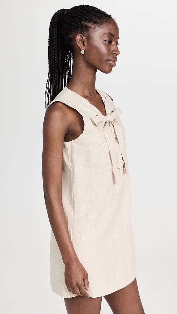 English Factory Linen Lace Up Front Dress | Shopbop Product Image