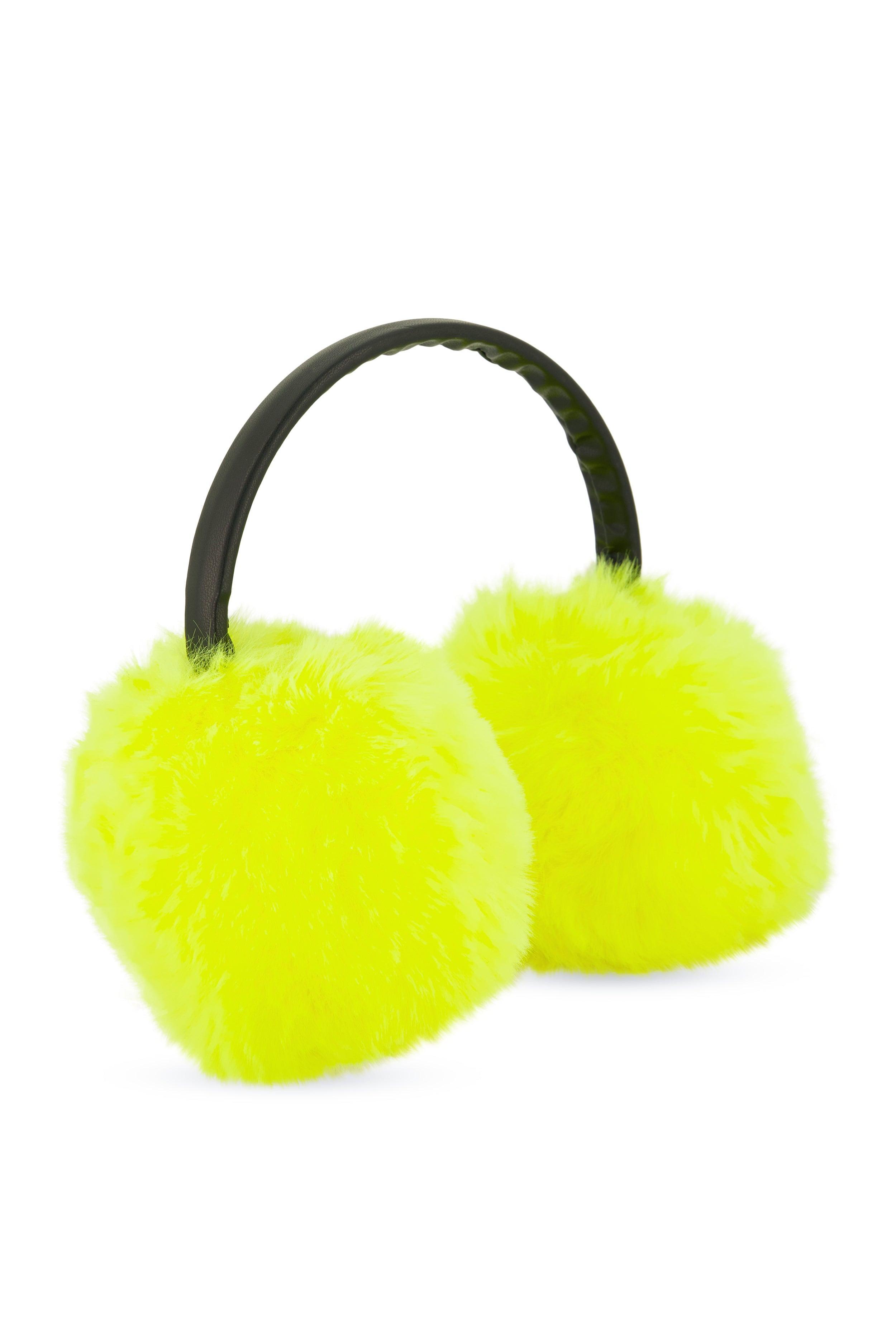 Womens Faux Leather Band Faux Fur Earmuffs Product Image