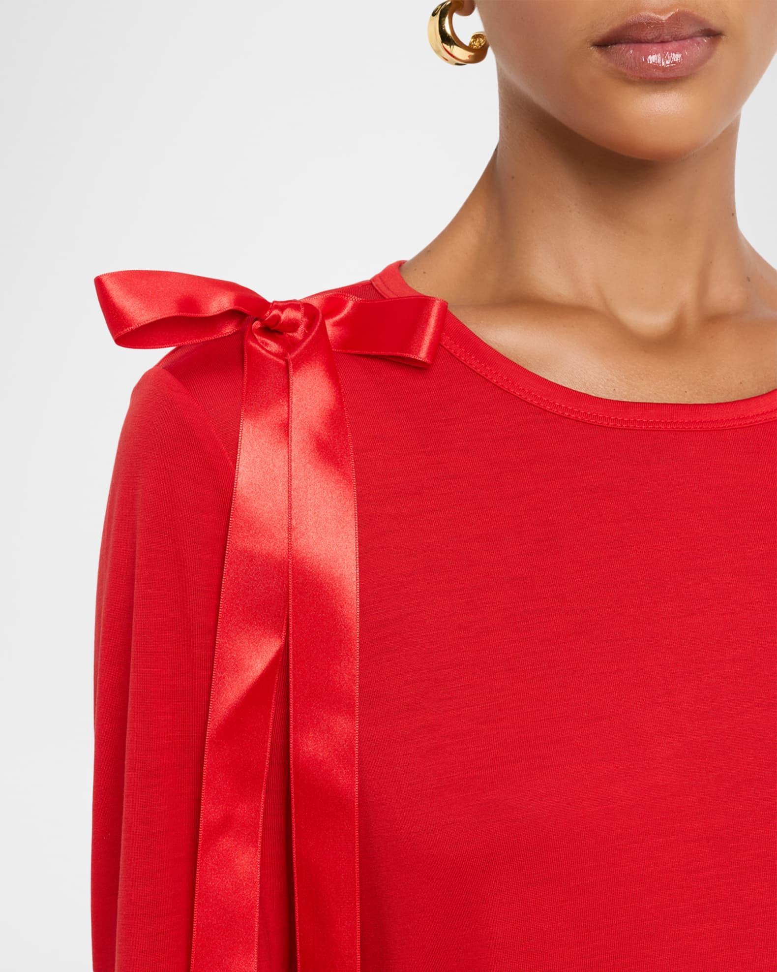 Ribbon Bow Long-Sleeve T-Shirt Product Image