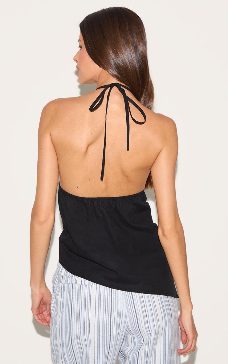 Black  Asymmetric Hem Long Top Product Image