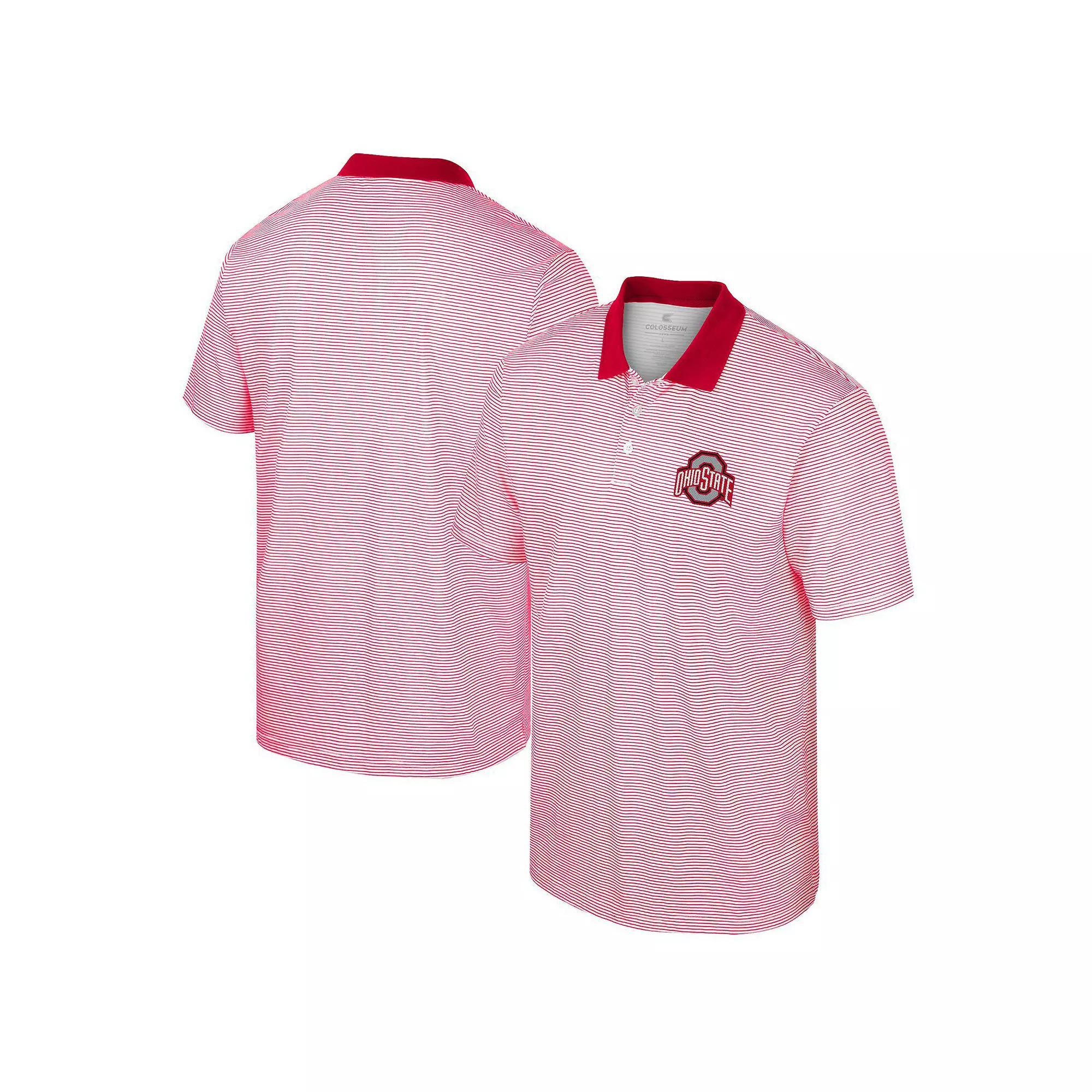 Men's Colosseum White/Navy Virginia Cavaliers Print Stripe Polo,  Product Image