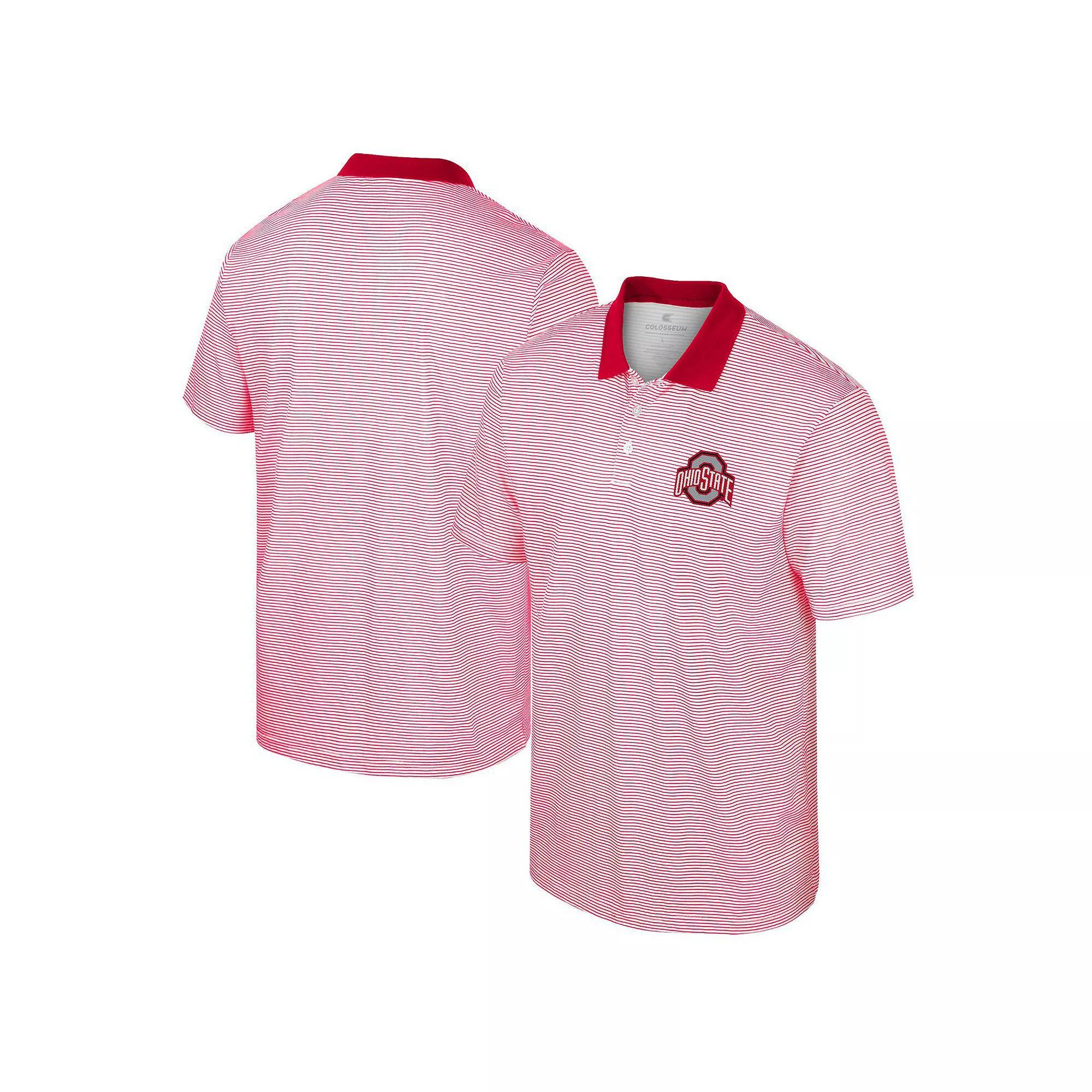 Men's Colosseum White/Navy Virginia Cavaliers Print Stripe Polo,  Product Image