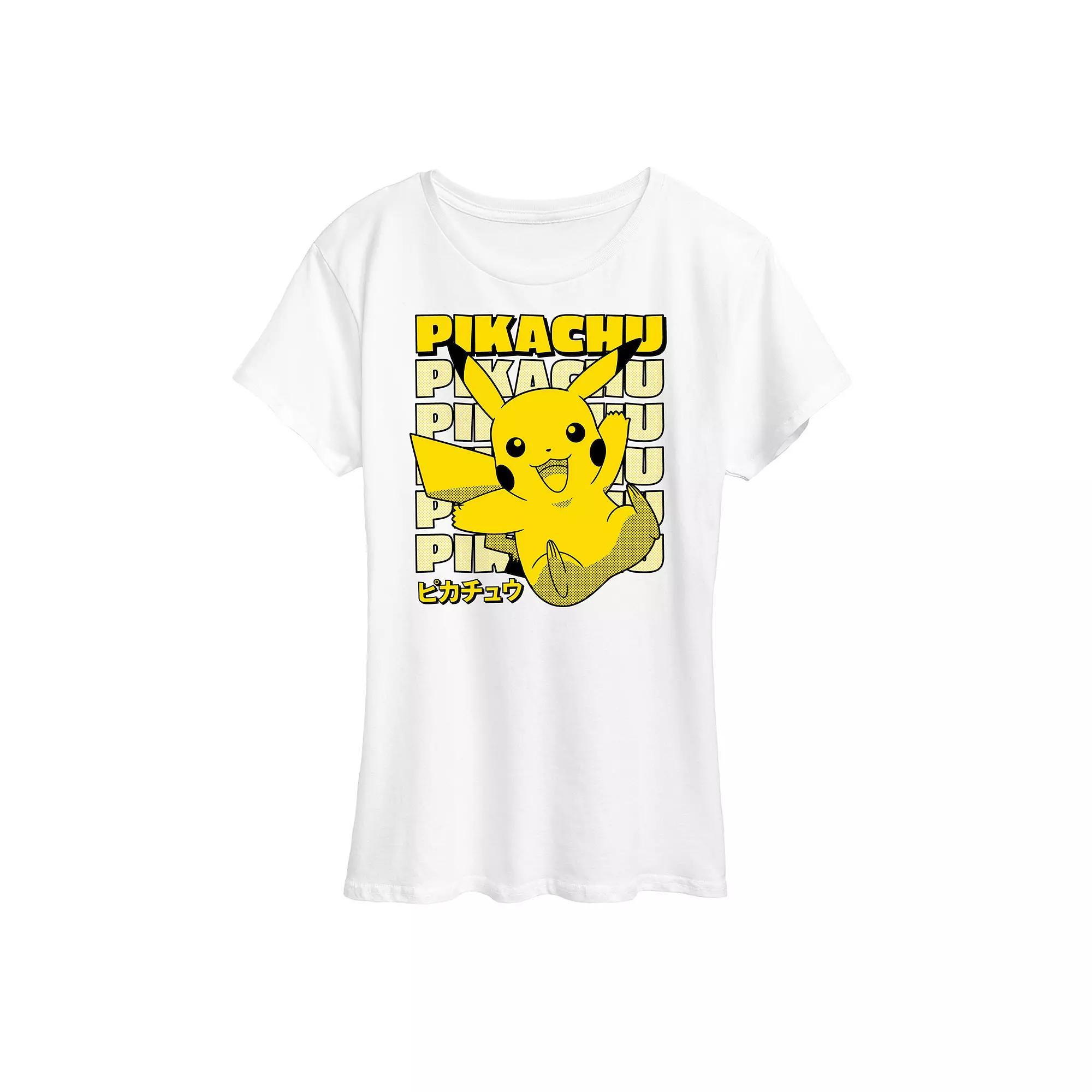 Women's Pokemon Pikachu Stack Graphic Tee,  Product Image