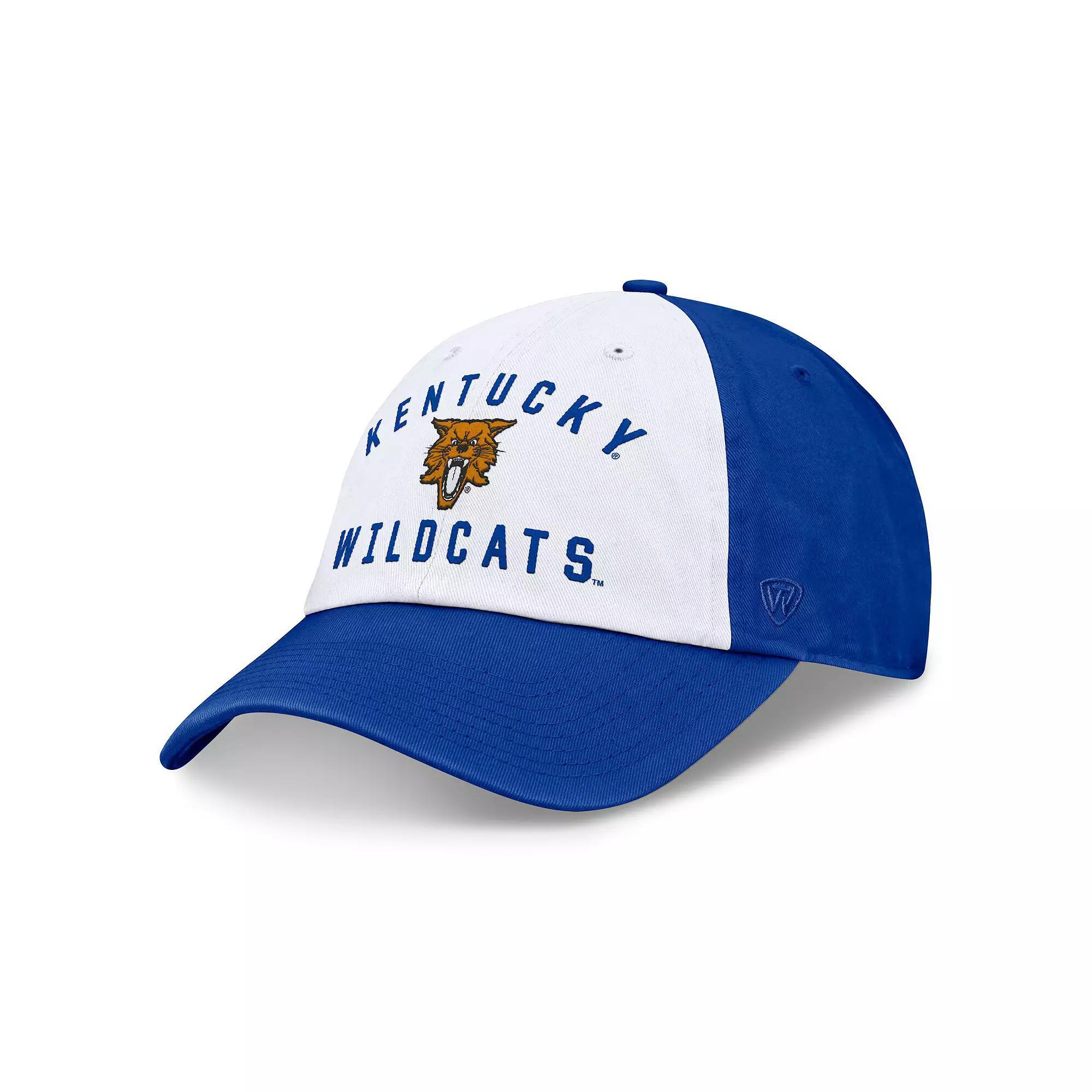 Men's Top of the World White/Royal Kentucky Wildcats Heritage Weston Adjustable Hat Product Image