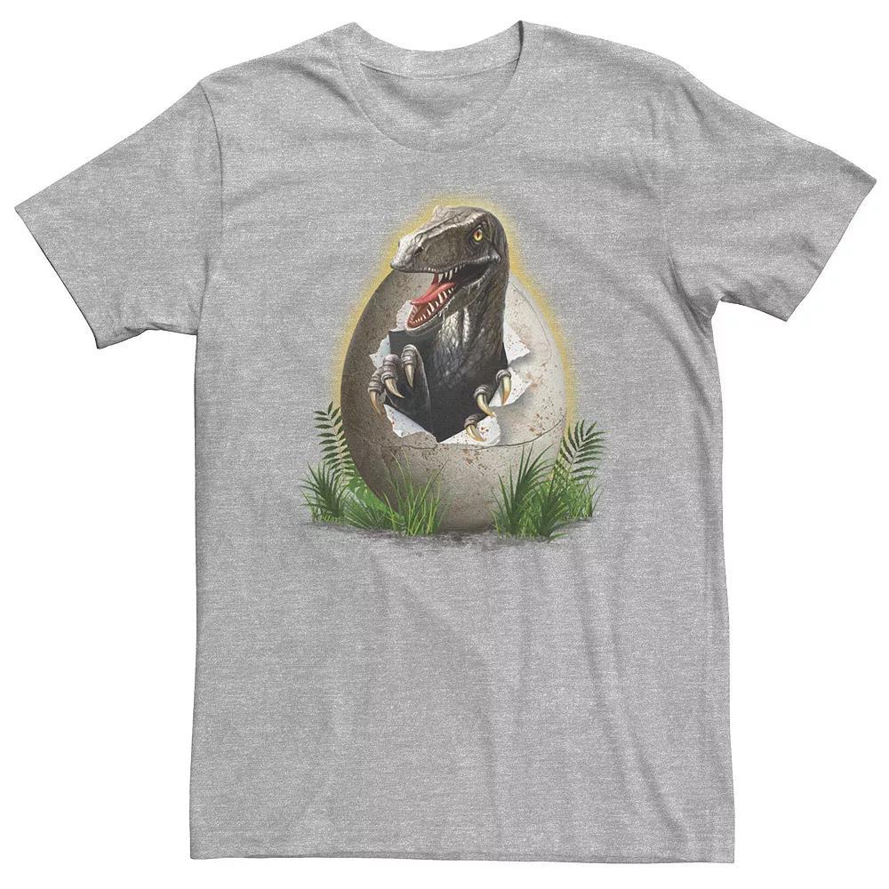 Big & Tall Jurassic Park Raptor Breaking The Egg Tee, Men's, Size: 4XL, Athletic Grey Product Image