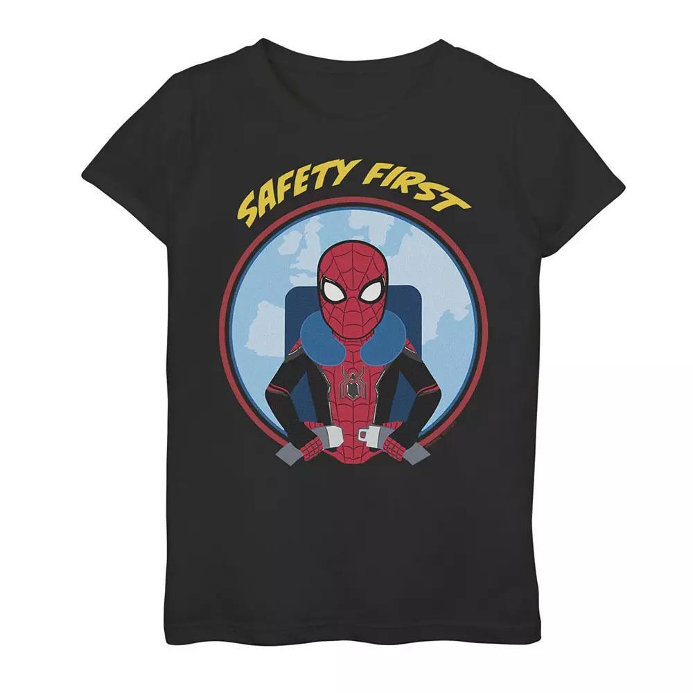 Girls 7-16 Marvel Spider-Man Far From Home Safety First Graphic Tee, Girl's, Size: Medium, Black Product Image