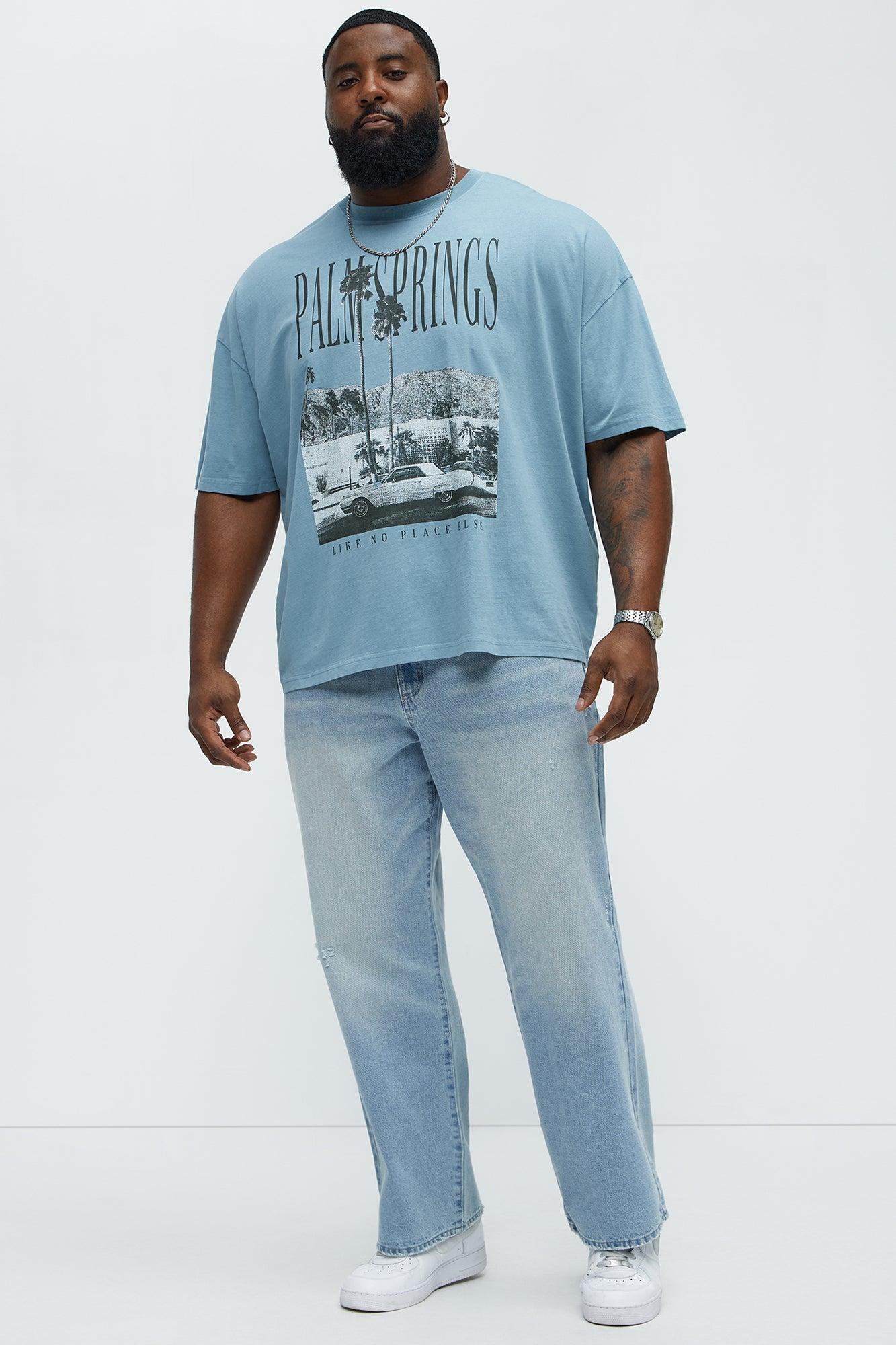 Palm Springs Oversized Short Sleeve Tee - Light Blue Product Image