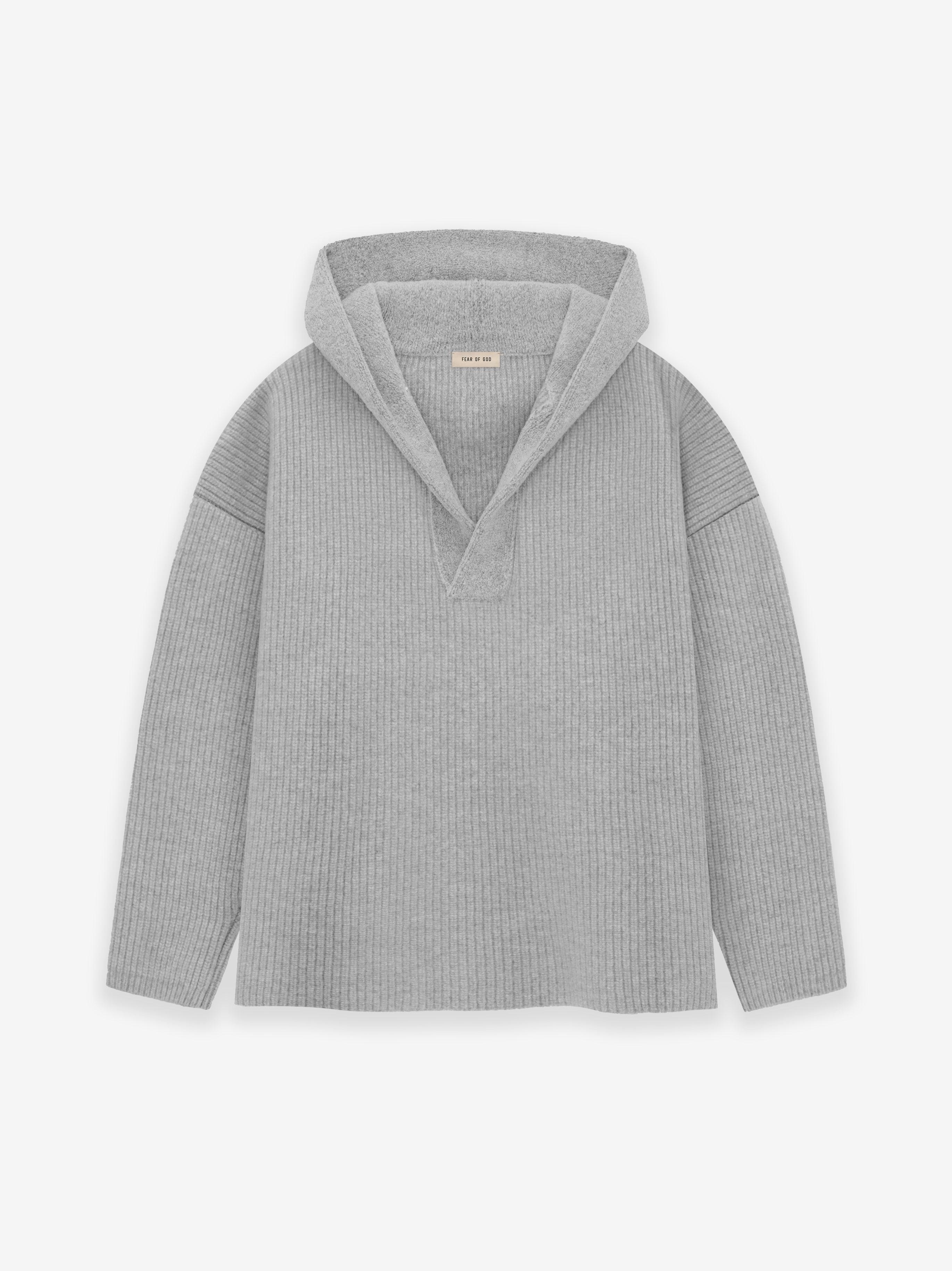 Wool V-Neck Hoodie Product Image