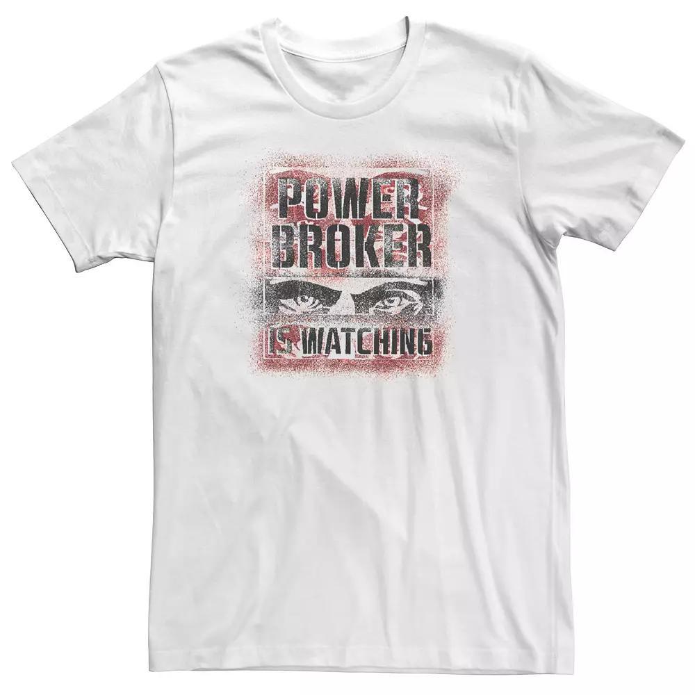 Big & Tall Marvel Falcon And The Winter Soldier "Power Broker Is Watching" Tee, Men's, Size: 3XL Tall, Black Product Image