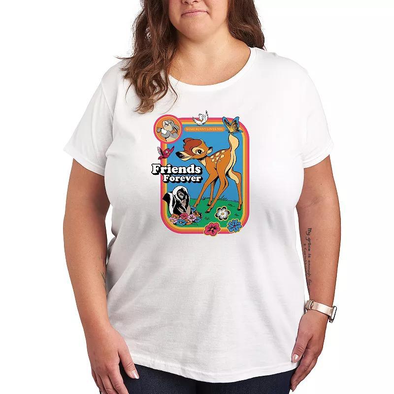 Disney's Bambi Plus Friends Forever Graphic Tee, Women's, Size: 2XL, Black Product Image