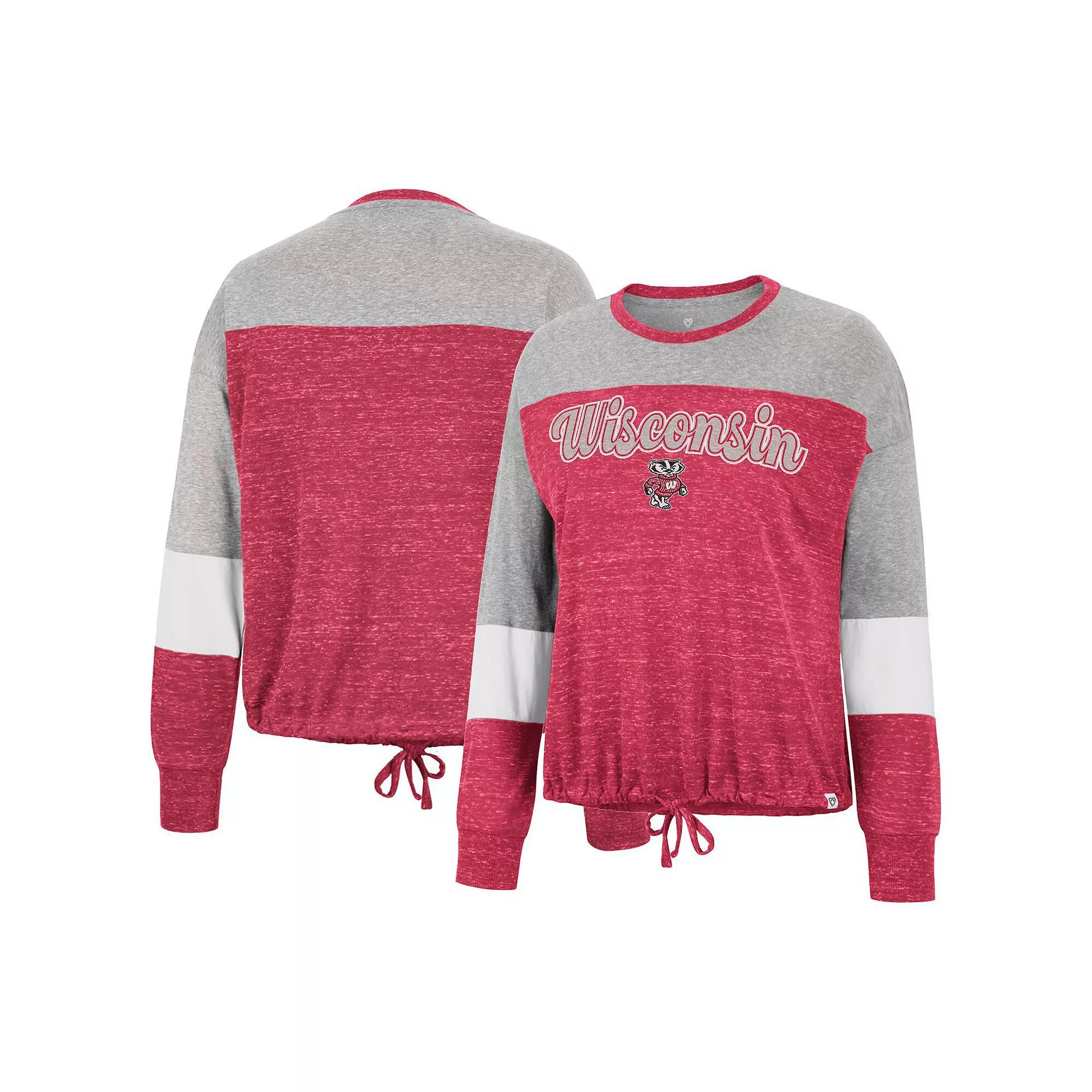 Women's Colosseum Red Wisconsin Badgers Joanna Tie Front Long Sleeve T-Shirt, Size: Medium Product Image