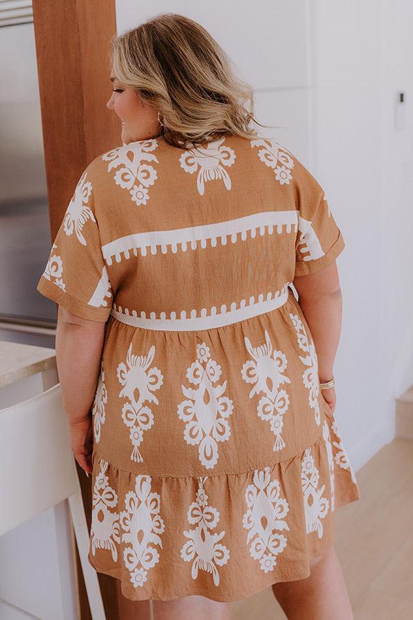 Resort Chic Mini Dress in Camel Curves Product Image