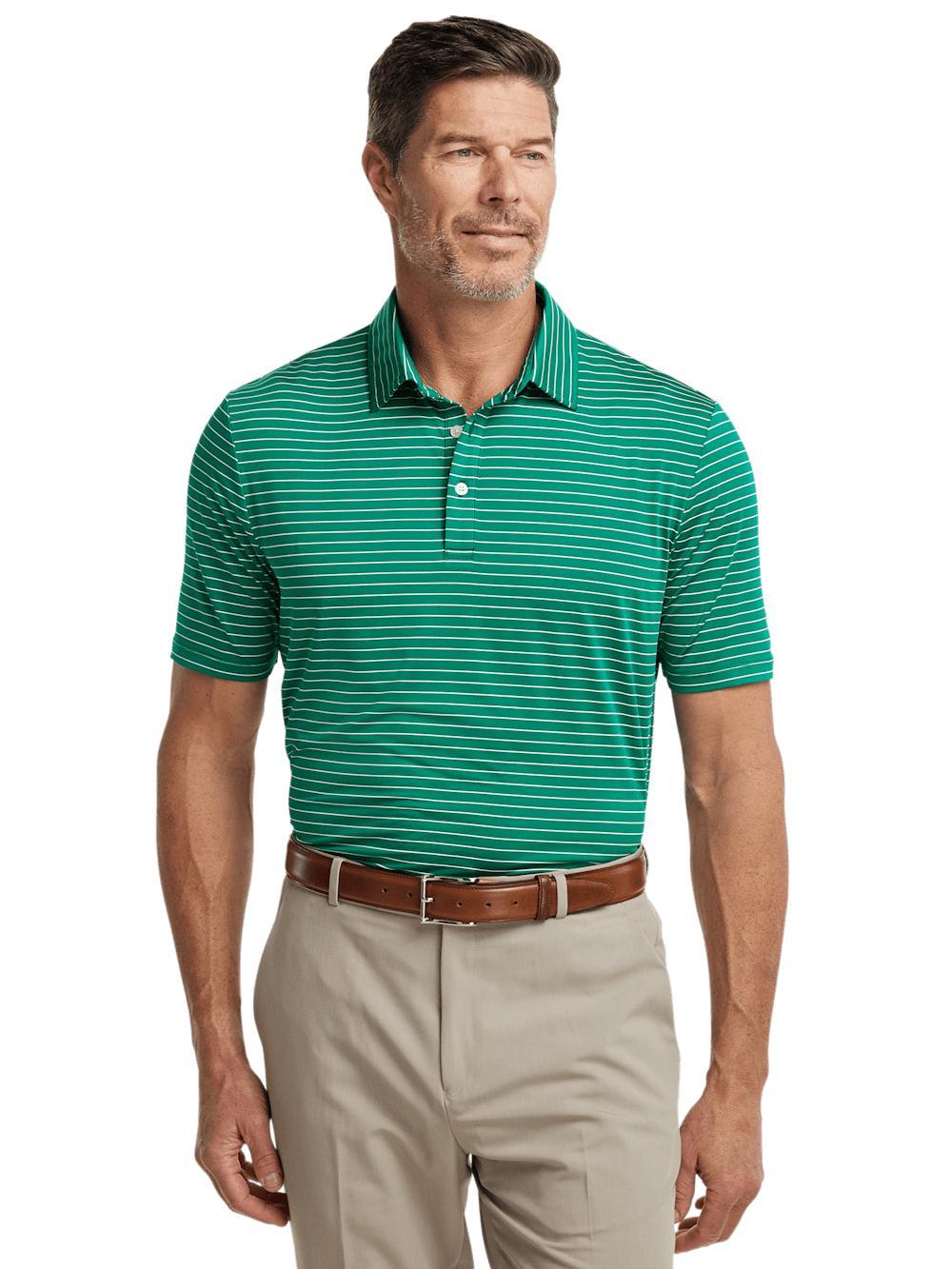 Performance Blend Three Button Polo - Green Product Image