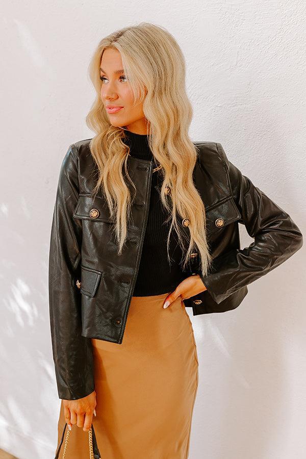 NYC Chic Faux Leather Jacket Product Image