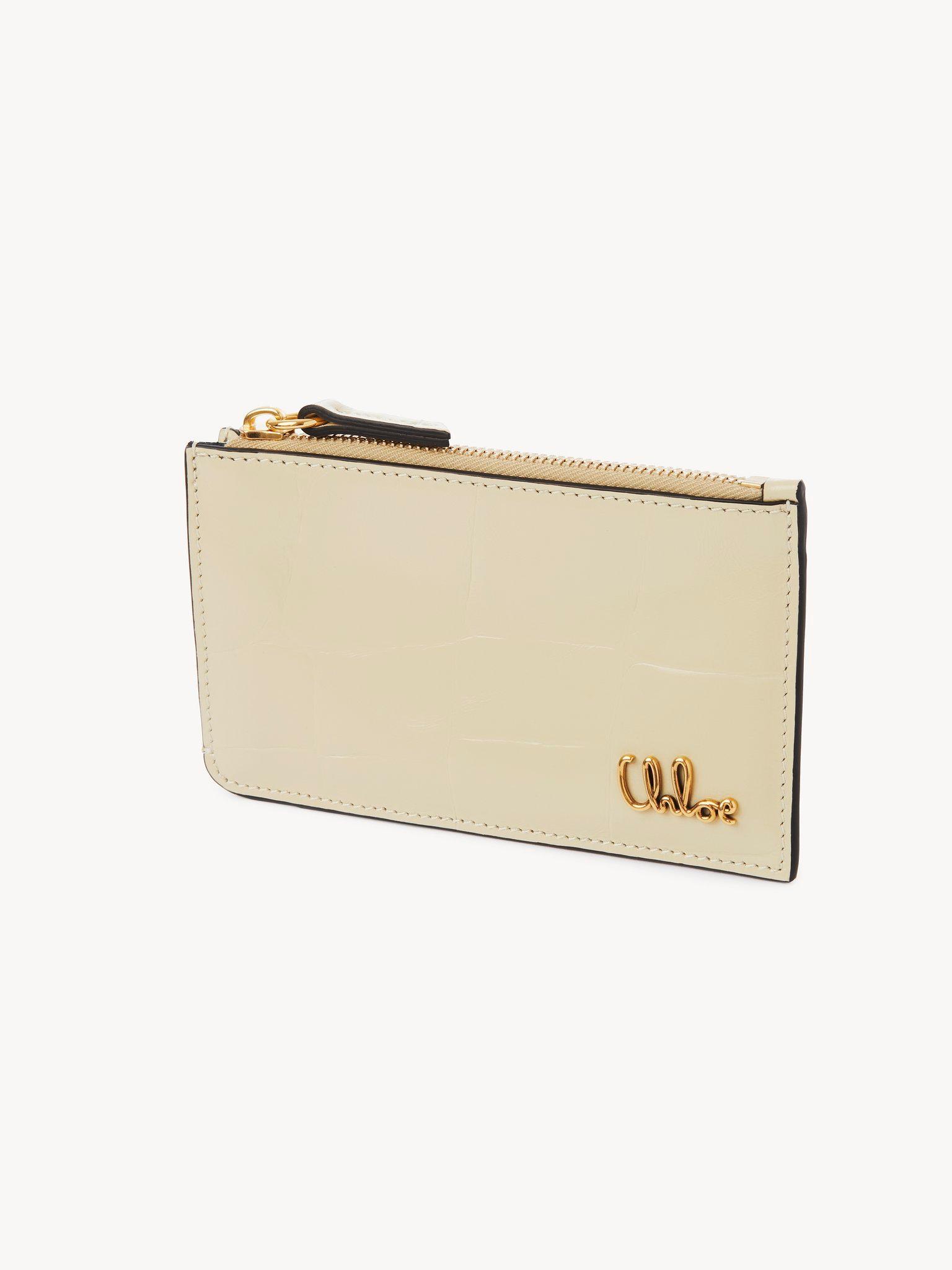 Small Chloé Iconic purse with card slots in croco-effect leather Product Image