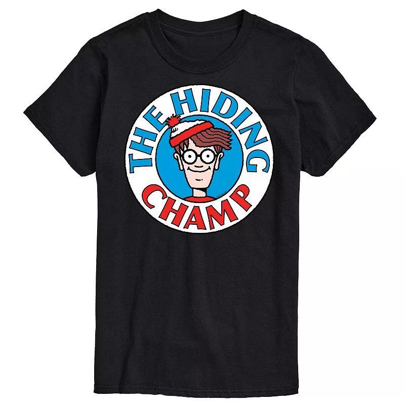 Men's Where's Waldo The Hiding Champ Graphic Tee, Size: Medium, Black Product Image