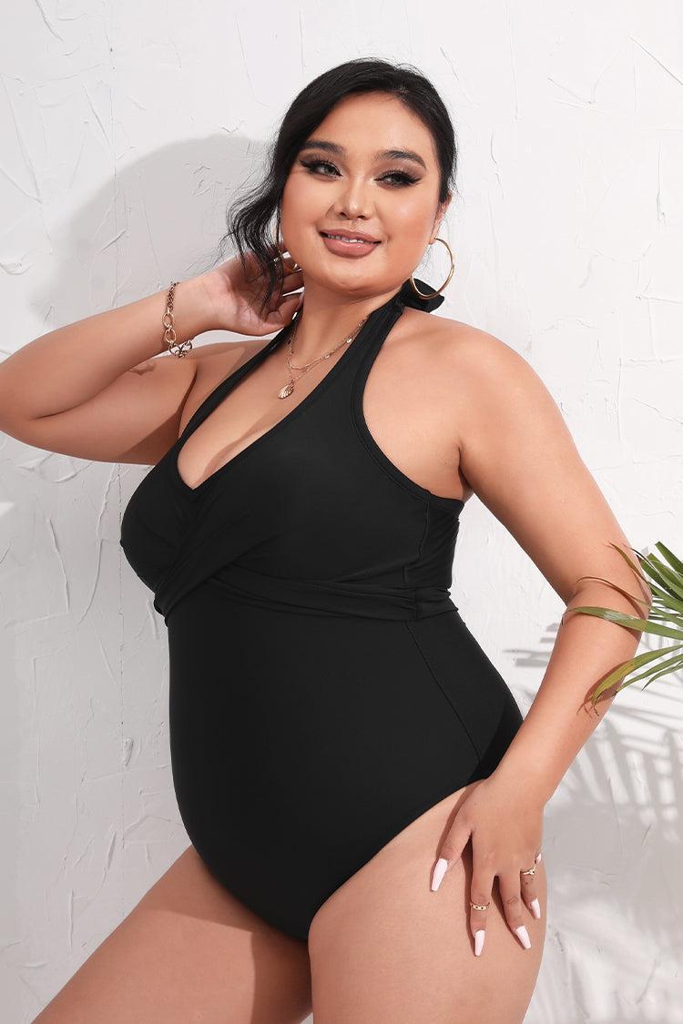 Seaside Holiday Twist Front Plus Size One Piece Swimsuit Product Image