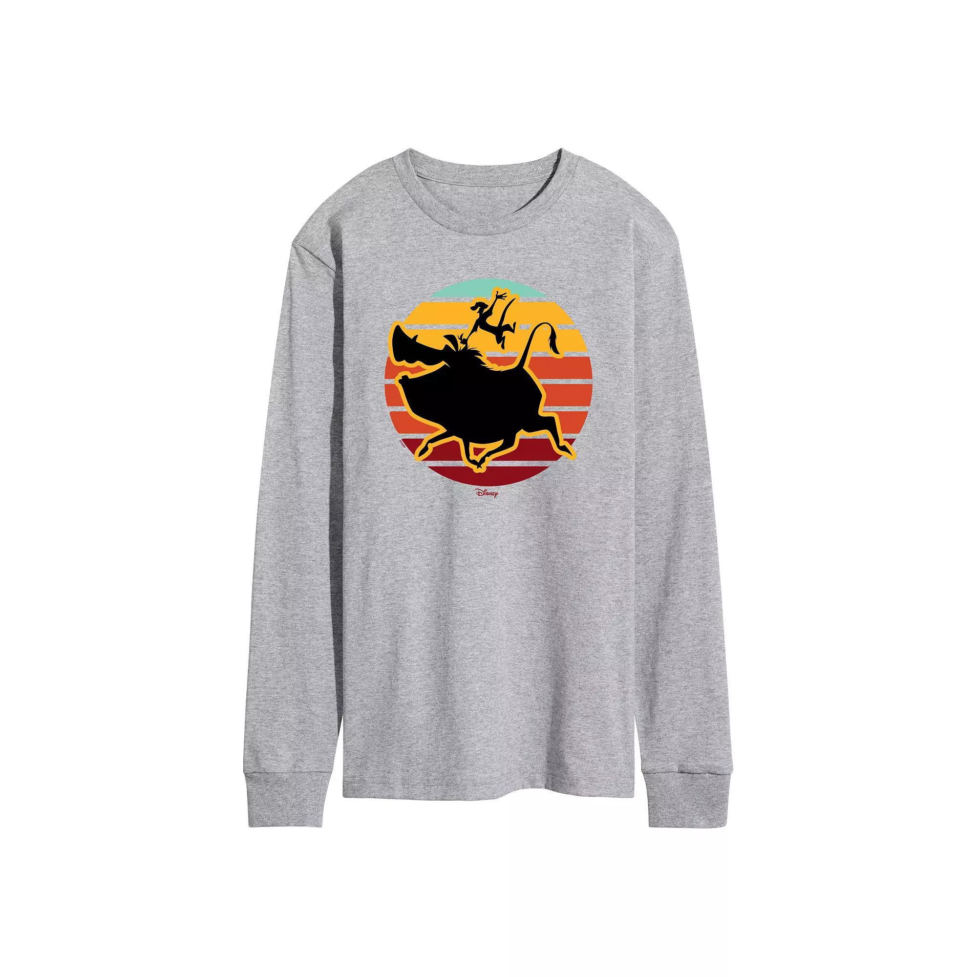 Disney's Lion King Timon & Pumba Men's Long Sleeve Graphic Tee,  Product Image