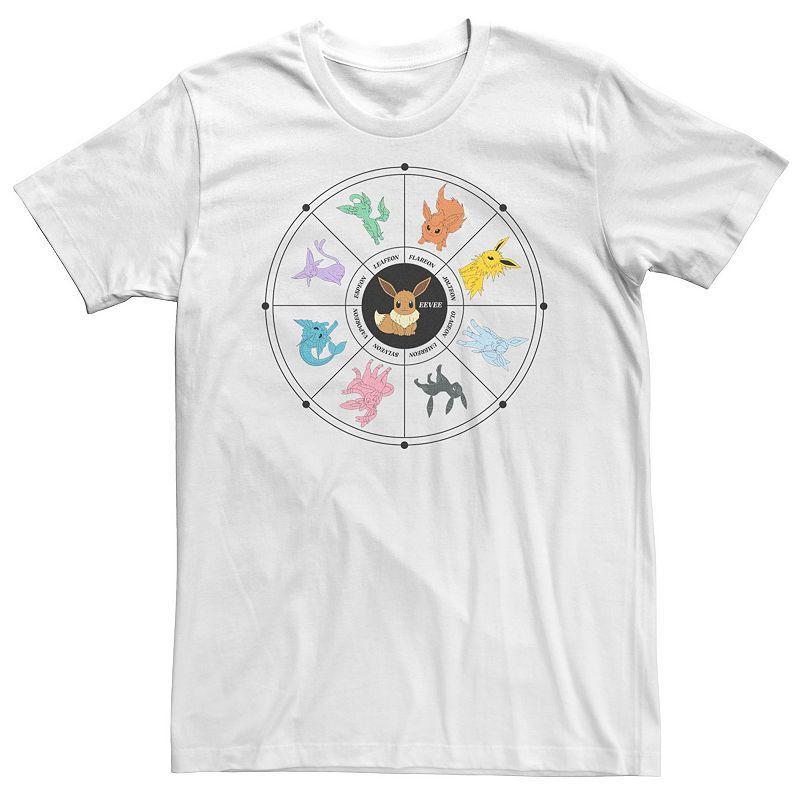 Big & Tall Pokemon Eevee Evolution Tarot Card Graphic Tee, Men's, Size: 4XL, White Product Image