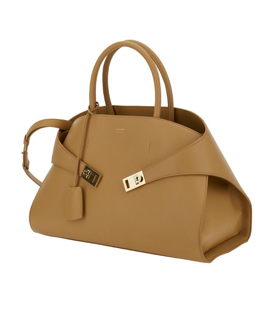 FERRAGAMO Logo Buckle Shoulder Bag In Beige Product Image