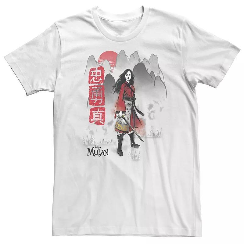 Disney's Mulan Big & Tall Live Action Watercolor Mountain Portrait Tee, Men's, Size: LT, White Product Image