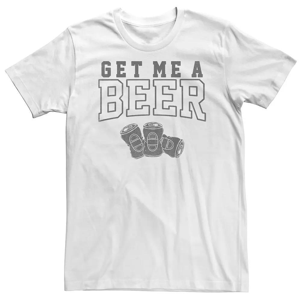 Big & Tall "Get Me A Beer" Tee, Men's, Size: 5XL, White Product Image