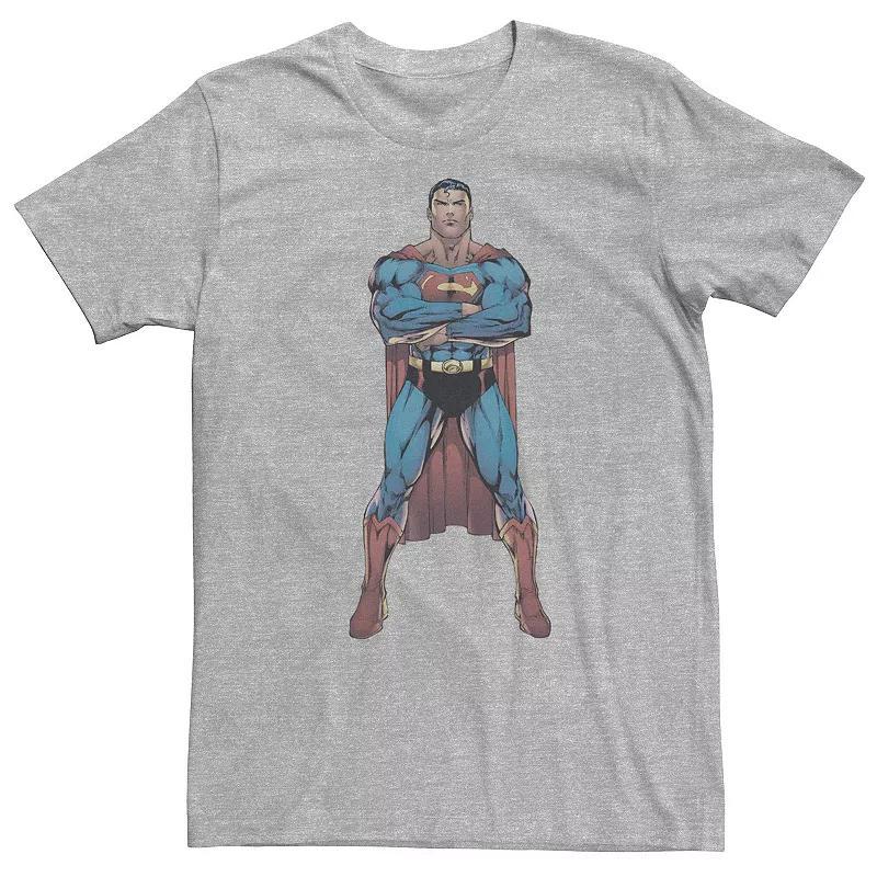 Big & Tall DC Comics Superman Power Stance Comic Poster Tee, Men's, Size: 4XL, Athletic Grey Product Image