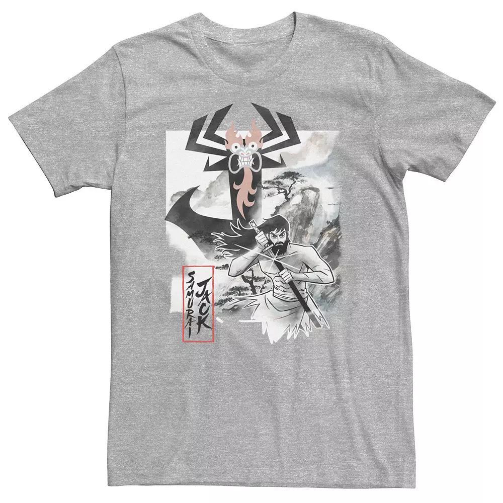 Big & Tall Cartoon Network Samurai Jack Aku Water Color Paint Sketch Tee, Men's,  Product Image