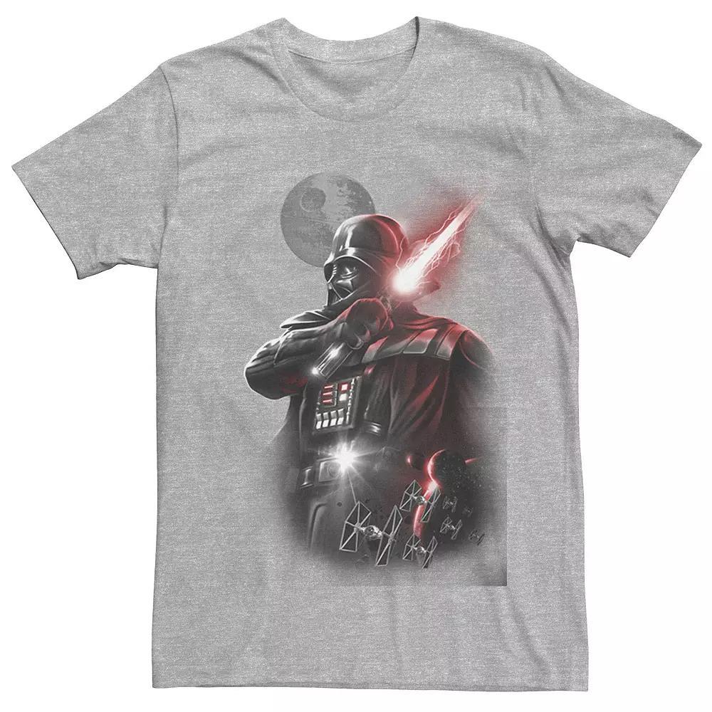 Men's Star Wars Darth Vader Lightsaber Portrait Graphic Tee, Size: XL, Athletic Grey Product Image