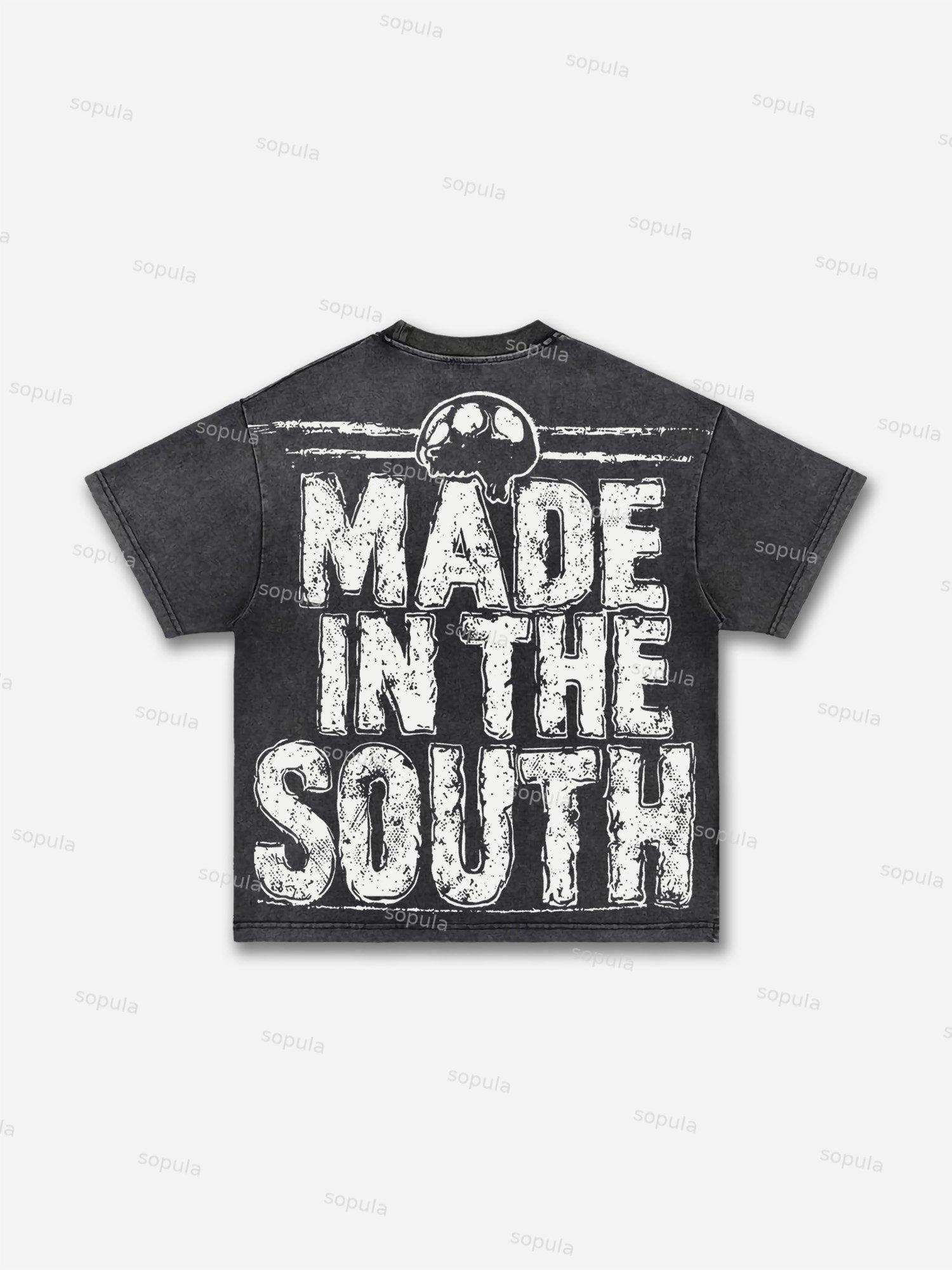 Made In The South Graphic Acid Wash T-shirt Product Image