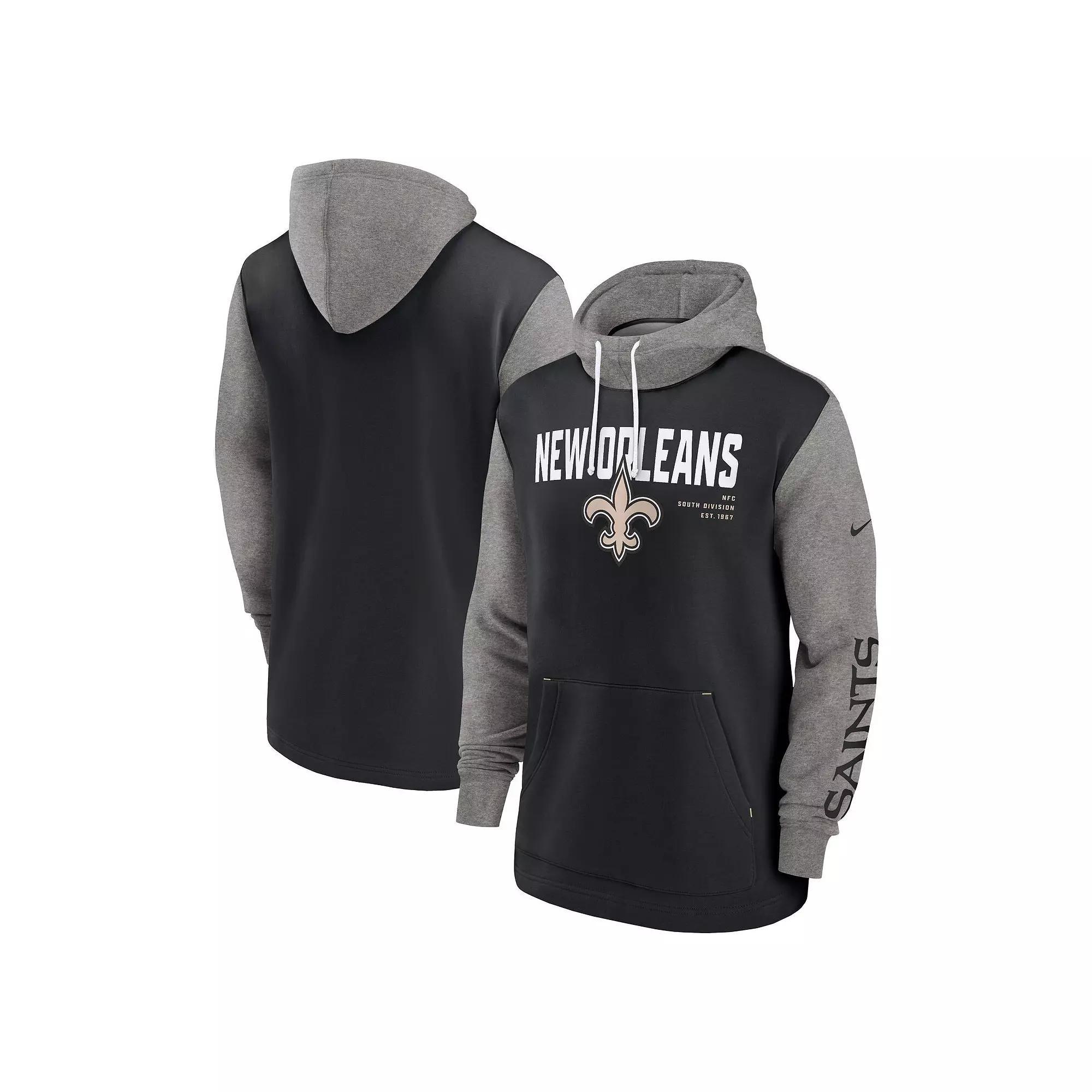 Men's Nike Black New Orleans Saints Fashion Color Block Pullover Hoodie,  Product Image