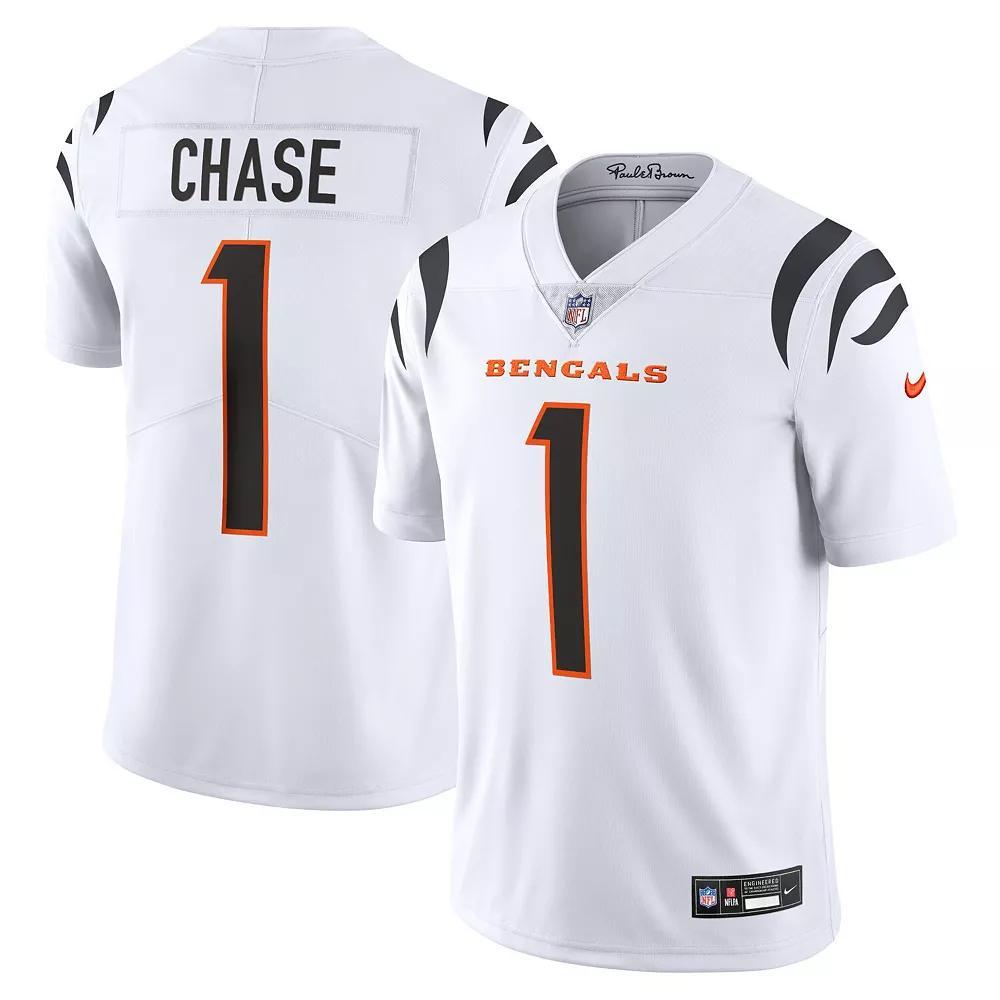 Men's Nike Ja'Marr Chase White Cincinnati Bengals  Vapor Untouchable Limited Jersey, Size: 2XL Product Image
