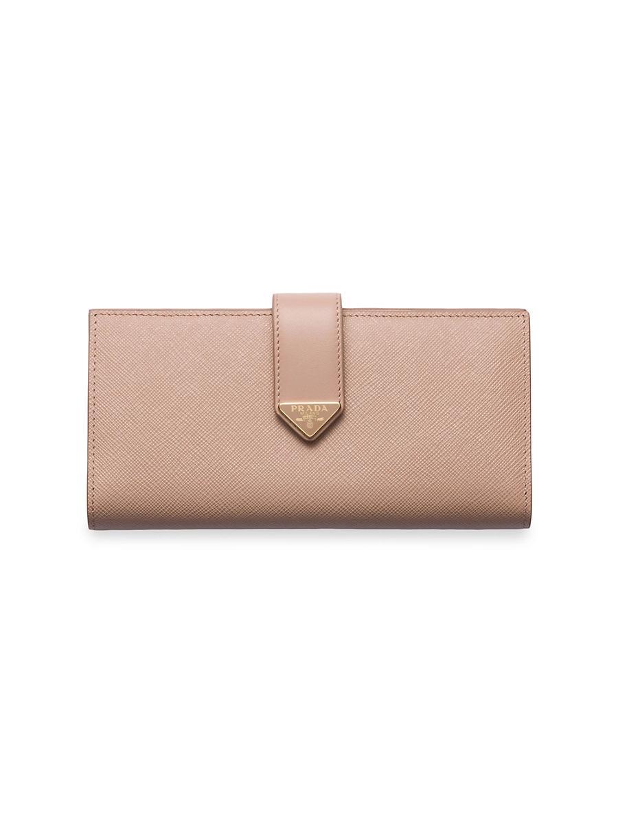 Womens Large Saffiano and Leather Wallet Product Image
