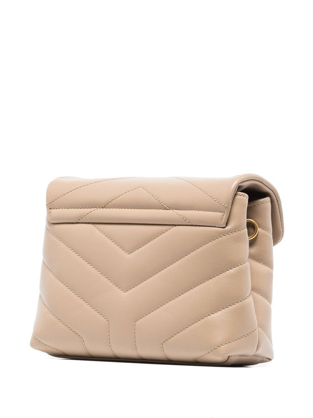 SAINT LAURENT Loulou Leather Shoulder Bag In Neutrals Product Image