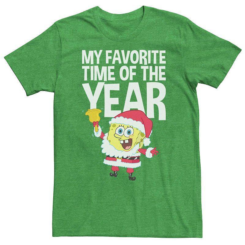 Mens Spongebob Squarepants Santa Christmas Tee Kelly Grey Product Image