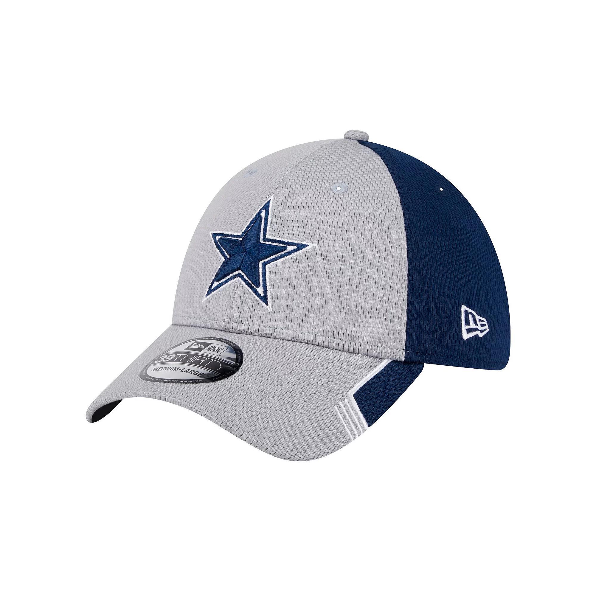 Men's New Era Gray Dallas Cowboys Active Visor Trim 39THIRTY Flex Hat, Size: Large/XL, Grey Product Image
