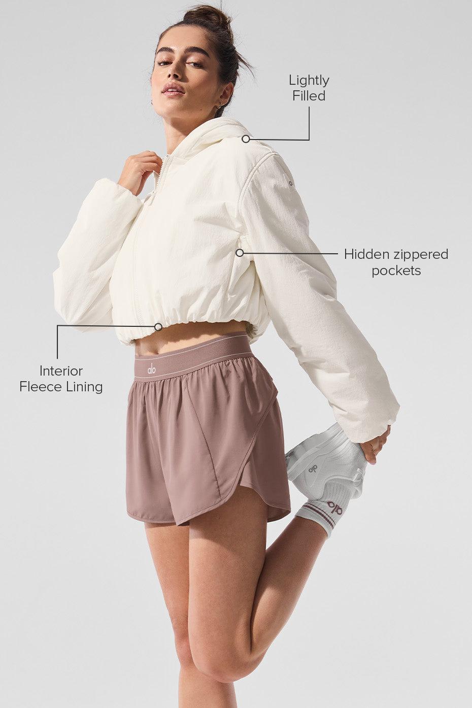 Cropped Mountain Peak Full-Zip Hoodie - Ivory Female Product Image