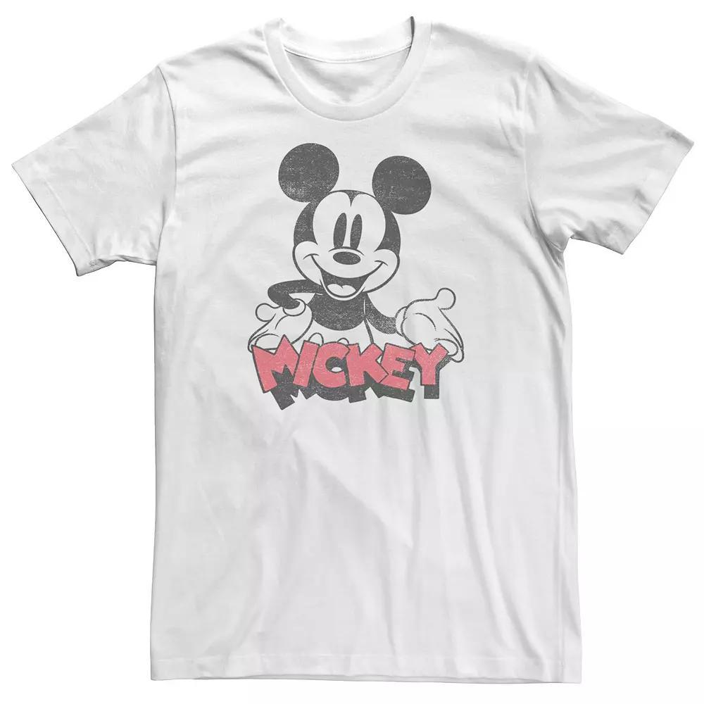 Big & Tall Disney Mickey Mouse Happy Tee, Men's, Size: 4XL, White Product Image