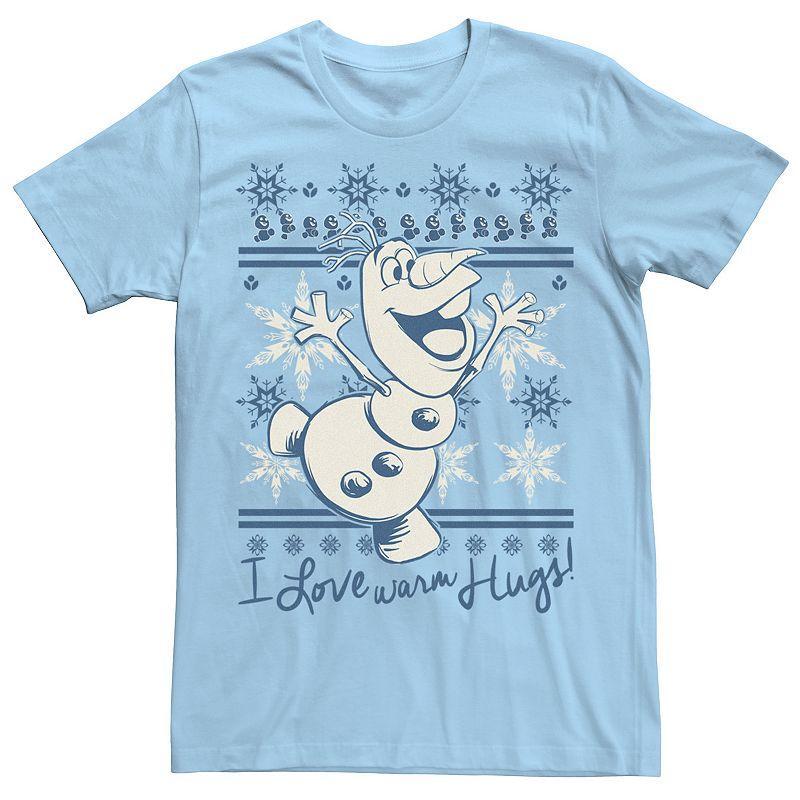 Disney's Frozen Olaf Men's I Love Warm Hugs Pattern Tee, Size: 3XL, Light Blue Product Image