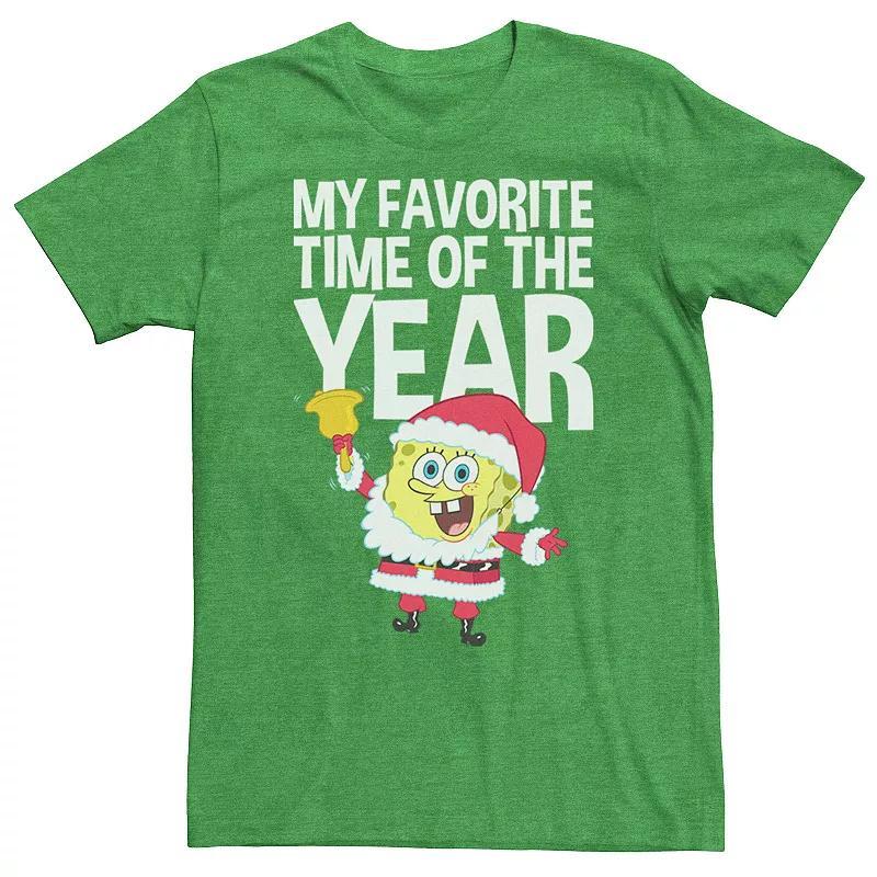 Mens Spongebob Squarepants Santa Christmas Tee Kelly Grey Product Image