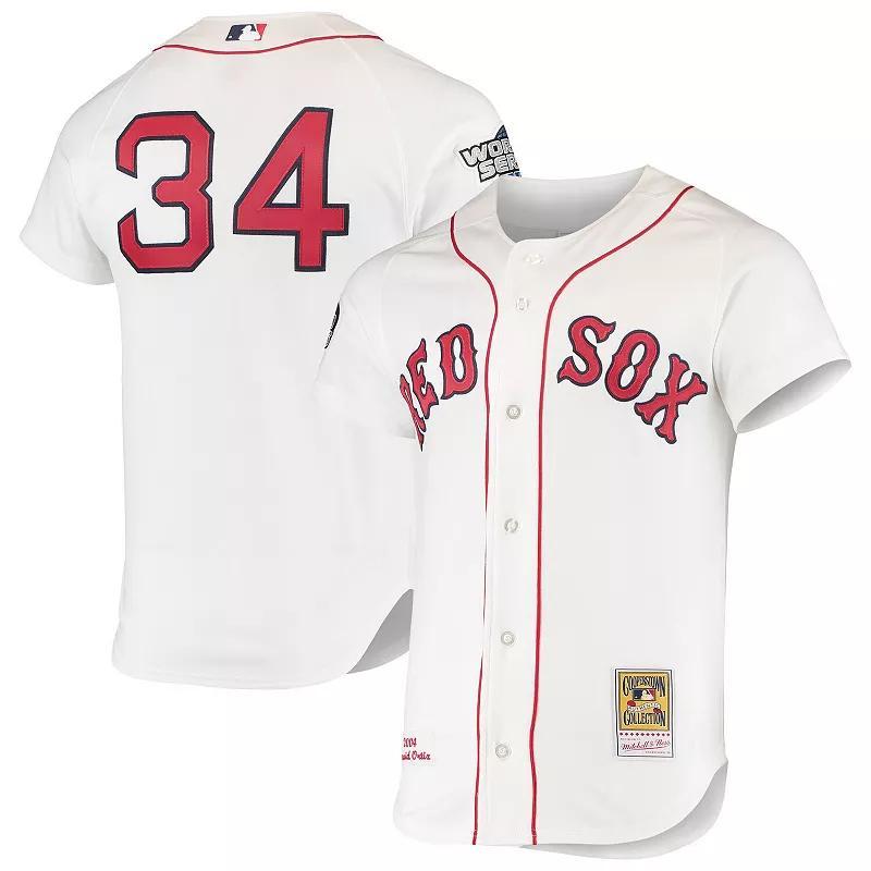 Mens Mitchell & Ness David Ortiz White Boston Red Sox 2004 Cooperstown Collection Home Authentic Jersey - White Product Image