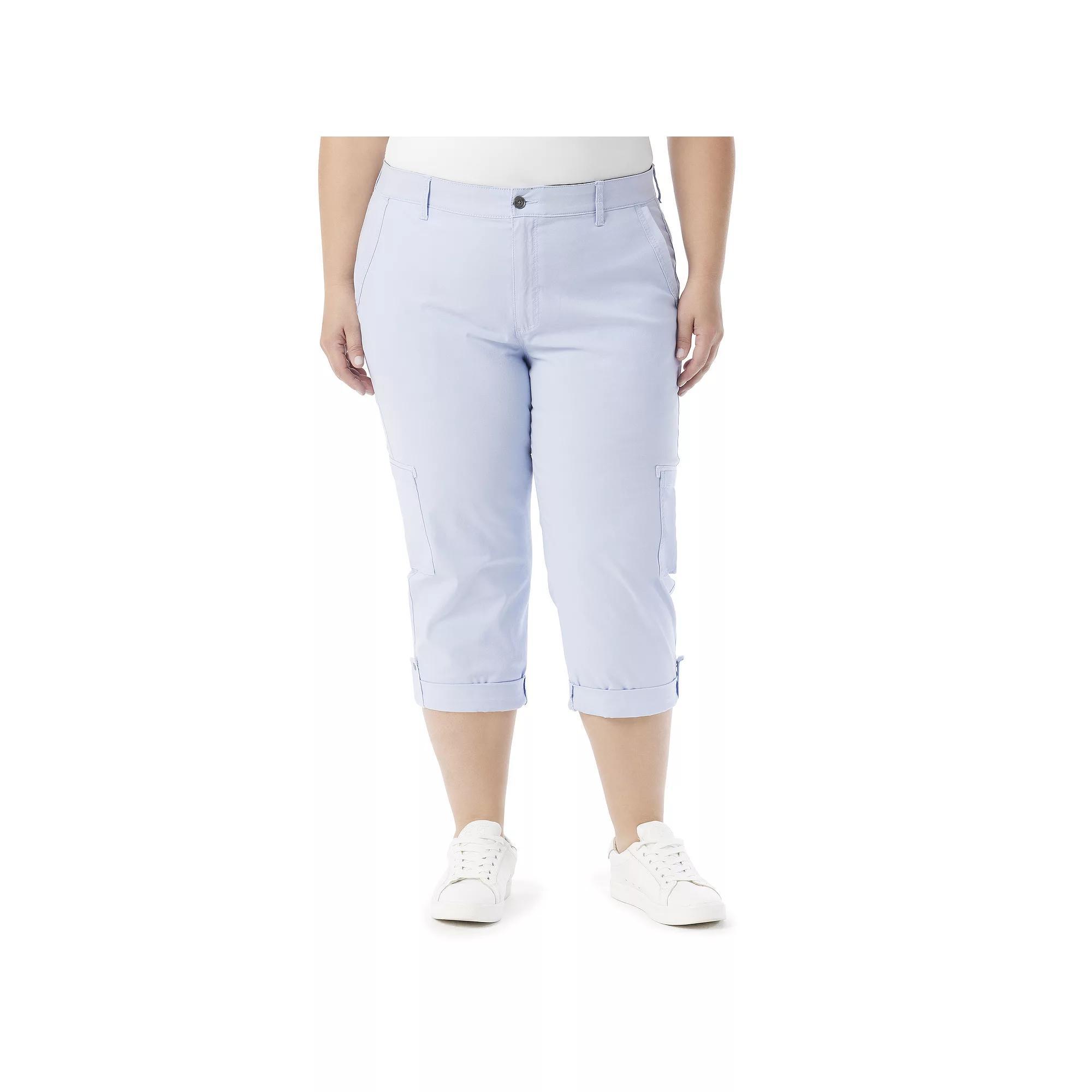 Plus Size Gloria Vanderbilt Cargo Capris, Womens Product Image