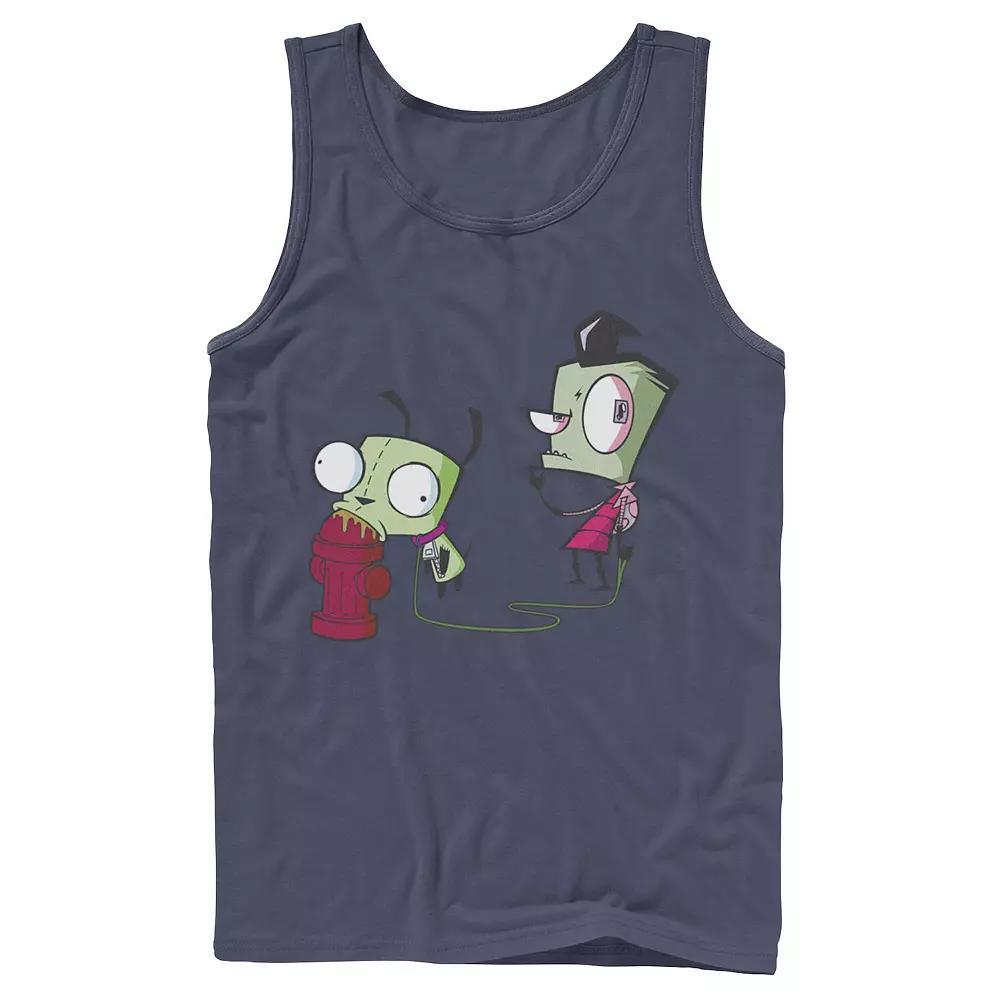 Men's Nickelodeon Invader Zim Walking Gir Fire Hydrant Portrait Graphic Graphic Tank Top, Size: XL, White Product Image