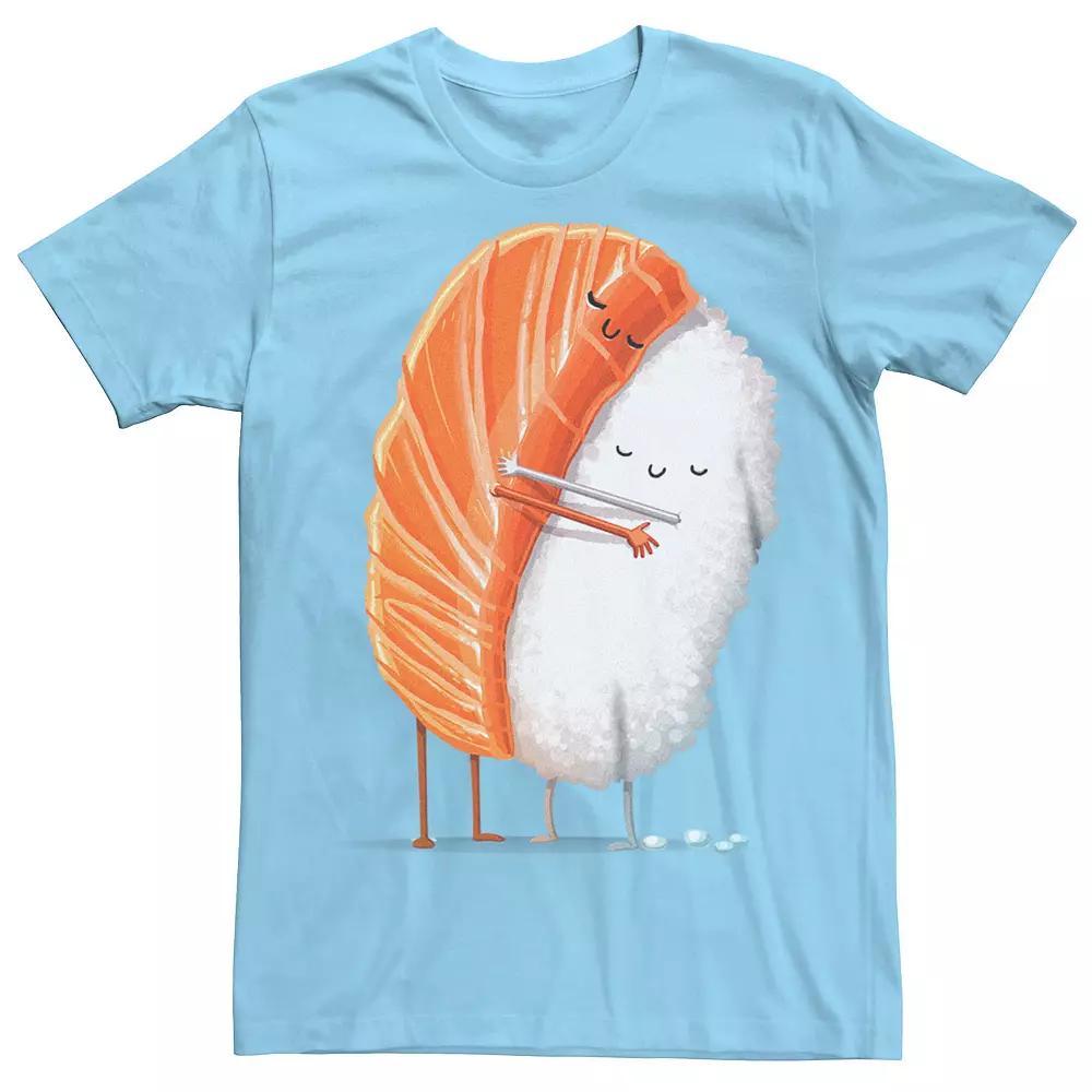 Men's Sake Salmon Sushi Hug Graphic Tee, Size: XL, White Product Image