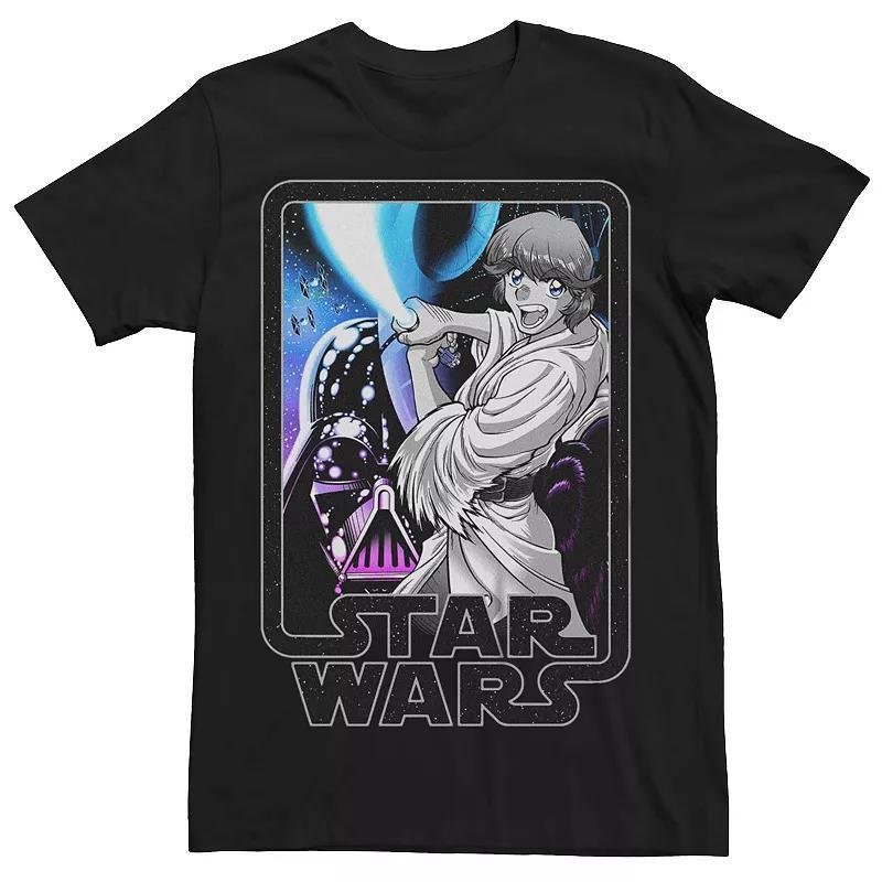 Big & Tall Star Wars Luke Skywalker Anime Style Graphic Tee, Men's, Size: 4XL, Black Product Image