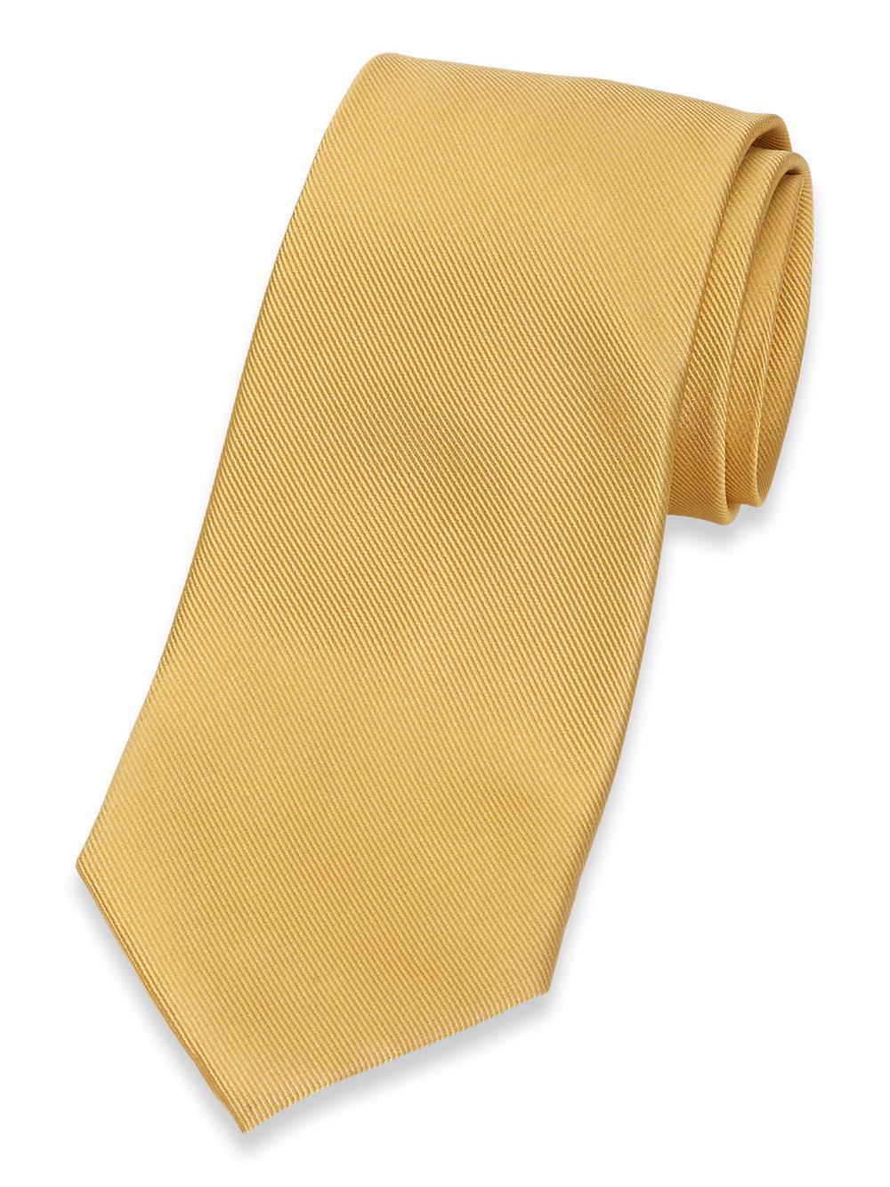 Solid Twill Woven Silk Tie - Yellow Product Image