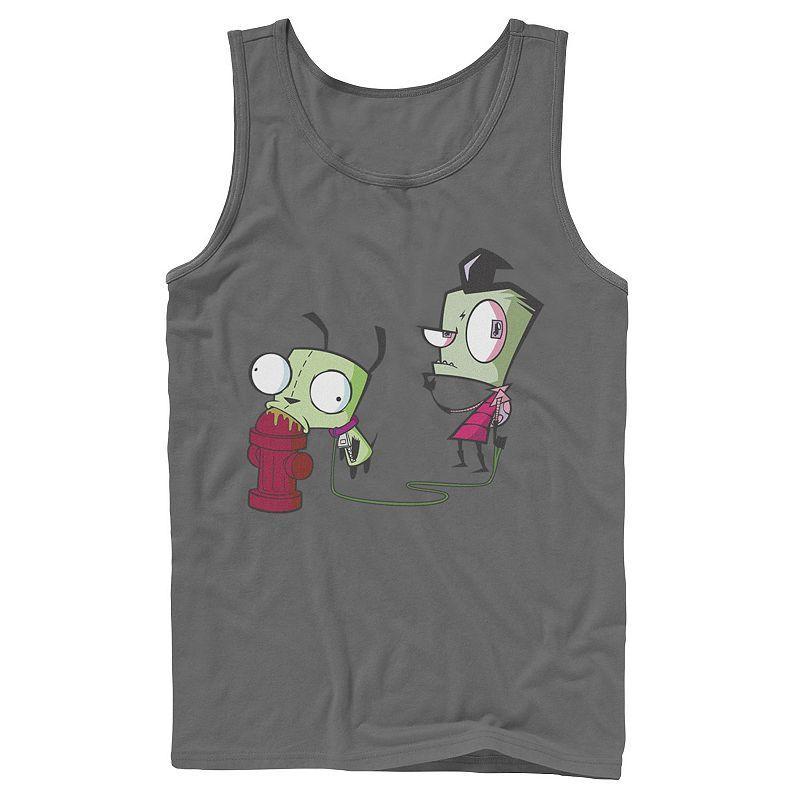 Men's Nickelodeon Invader Zim Walking Gir Fire Hydrant Portrait Graphic Graphic Tank Top, Size: XL, White Product Image