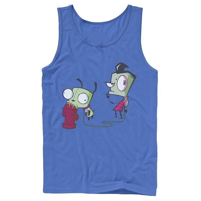 Men's Nickelodeon Invader Zim Walking Gir Fire Hydrant Portrait Graphic Graphic Tank Top, Size: XL, White Product Image