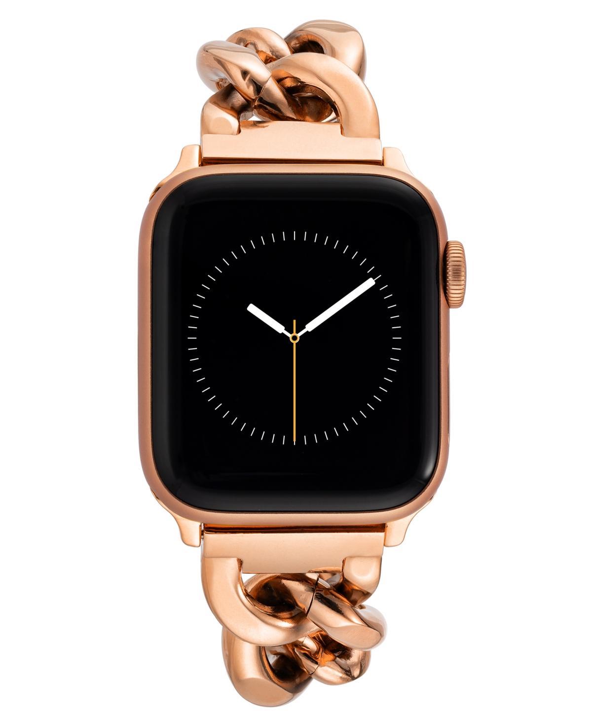 Anne Klein Womens Rose Gold-Tone Alloy Chain Bracelet Compatible with 38/40/41mm Apple Watch Product Image