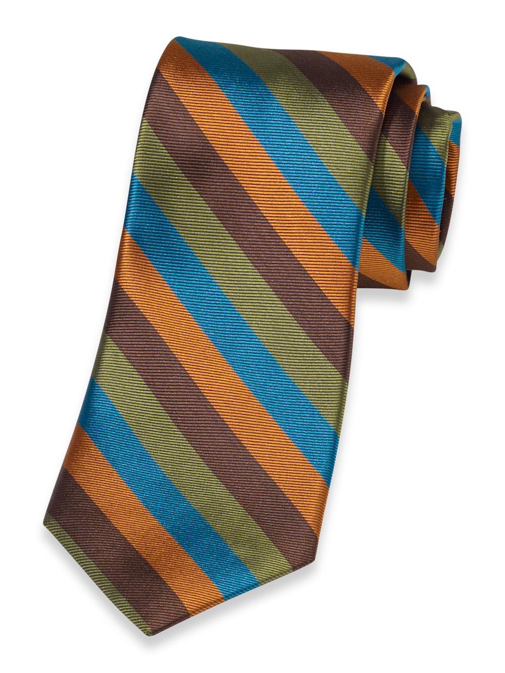 Stripe Woven Silk Tie - Multi Product Image